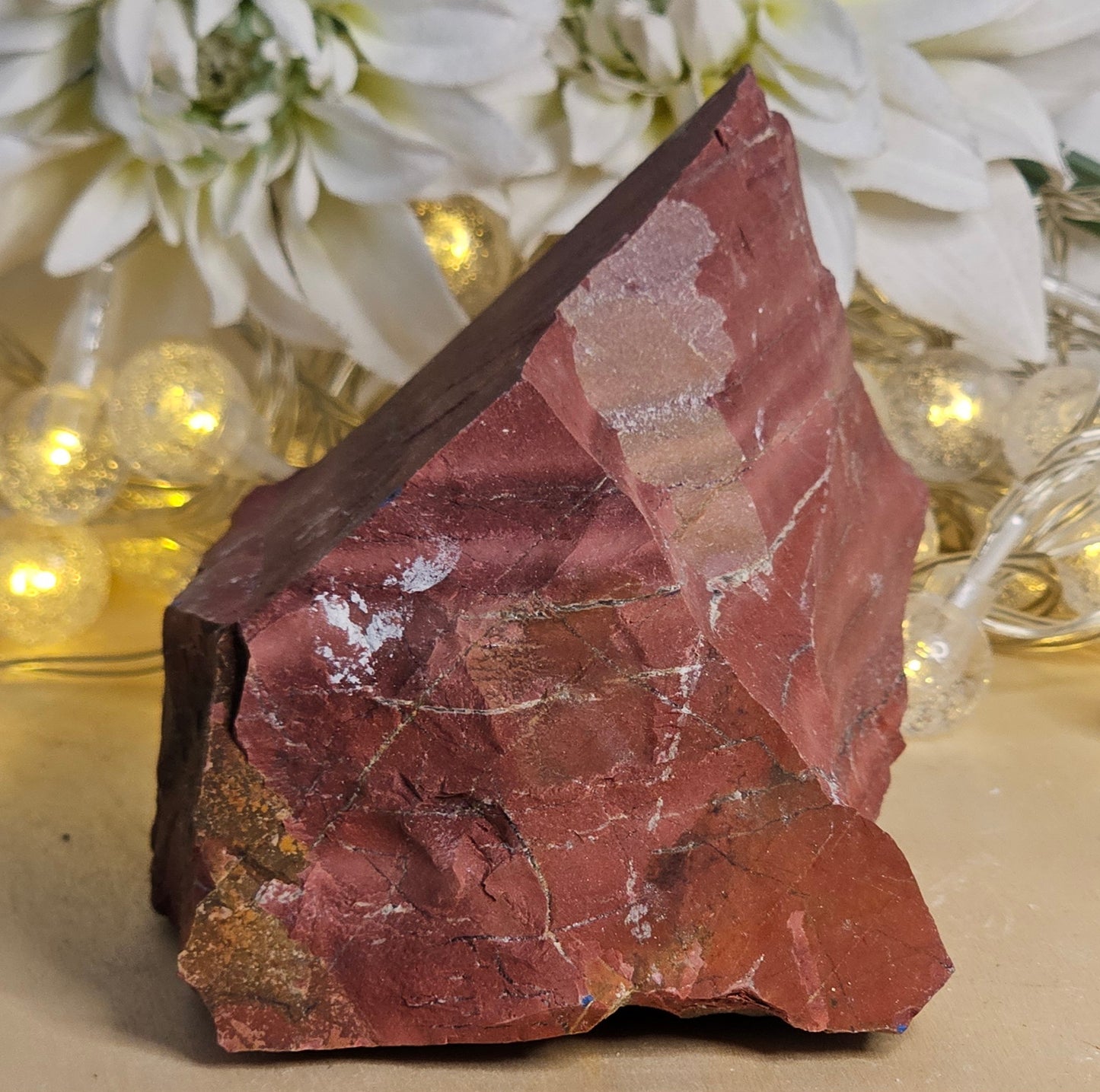 Raw White Stripe Red Jasper Chunks