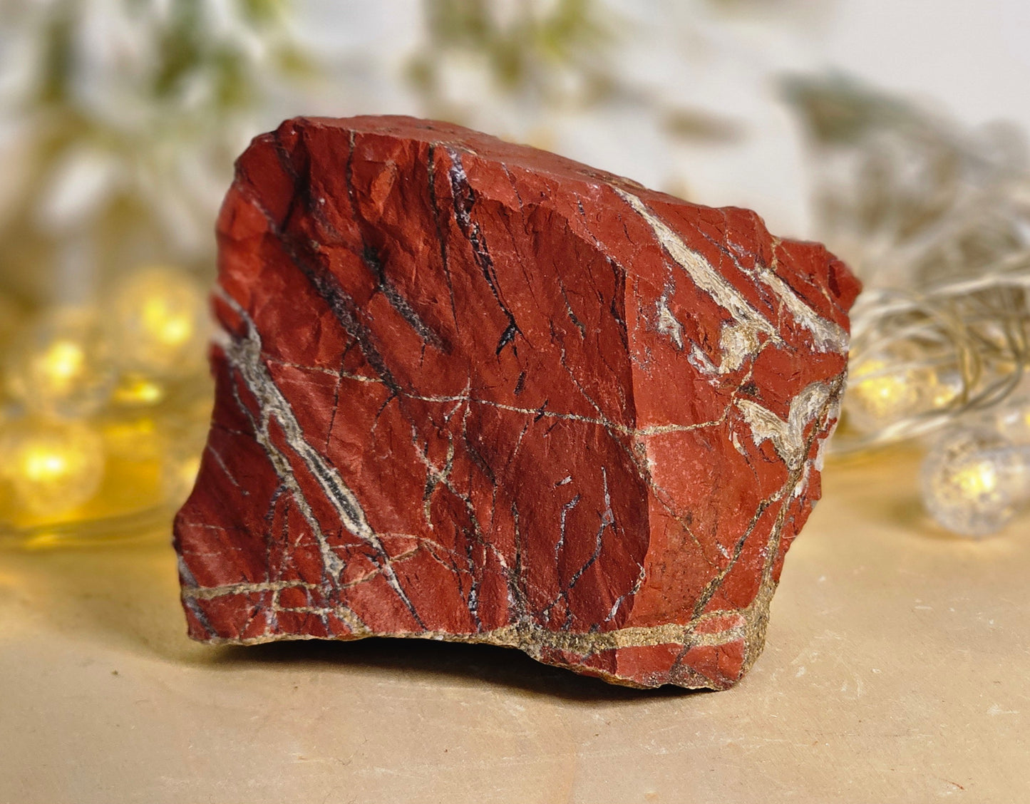 Raw White Stripe Red Jasper Chunks
