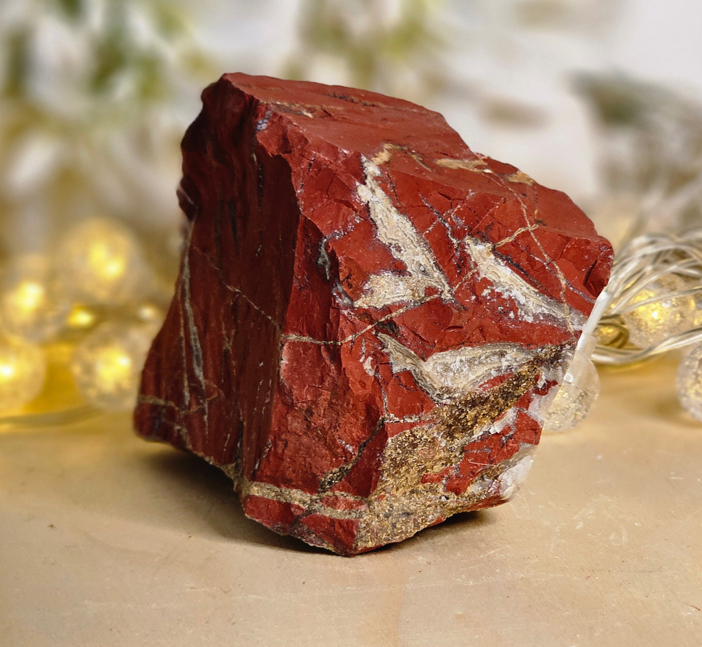 Raw White Stripe Red Jasper Chunks
