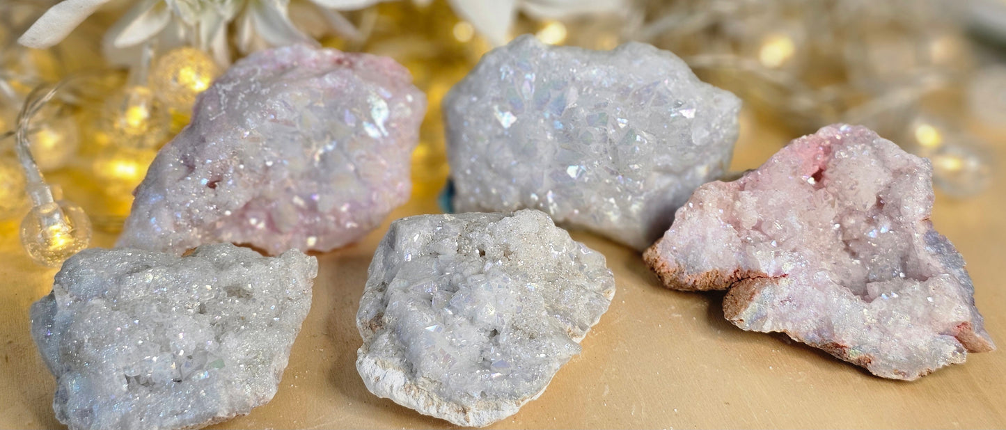 Aura Coated Quartz Geode Pieces