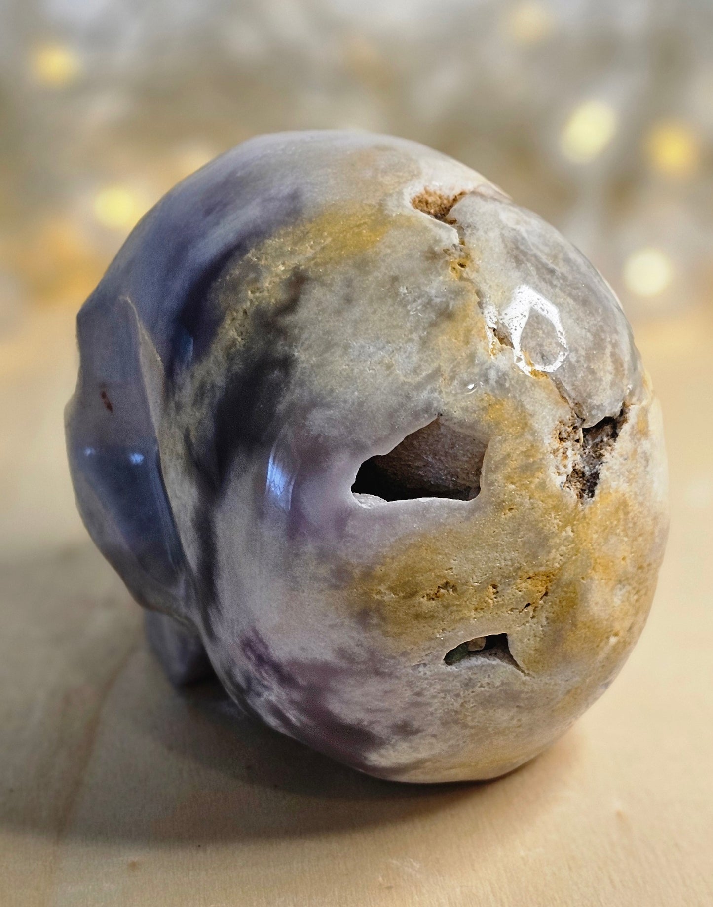 Pink Amethyst Skull Carving