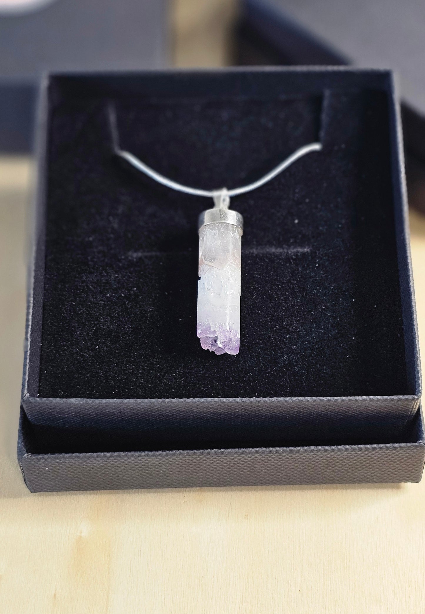 925 Silver Amethyst Cylinder Pendants