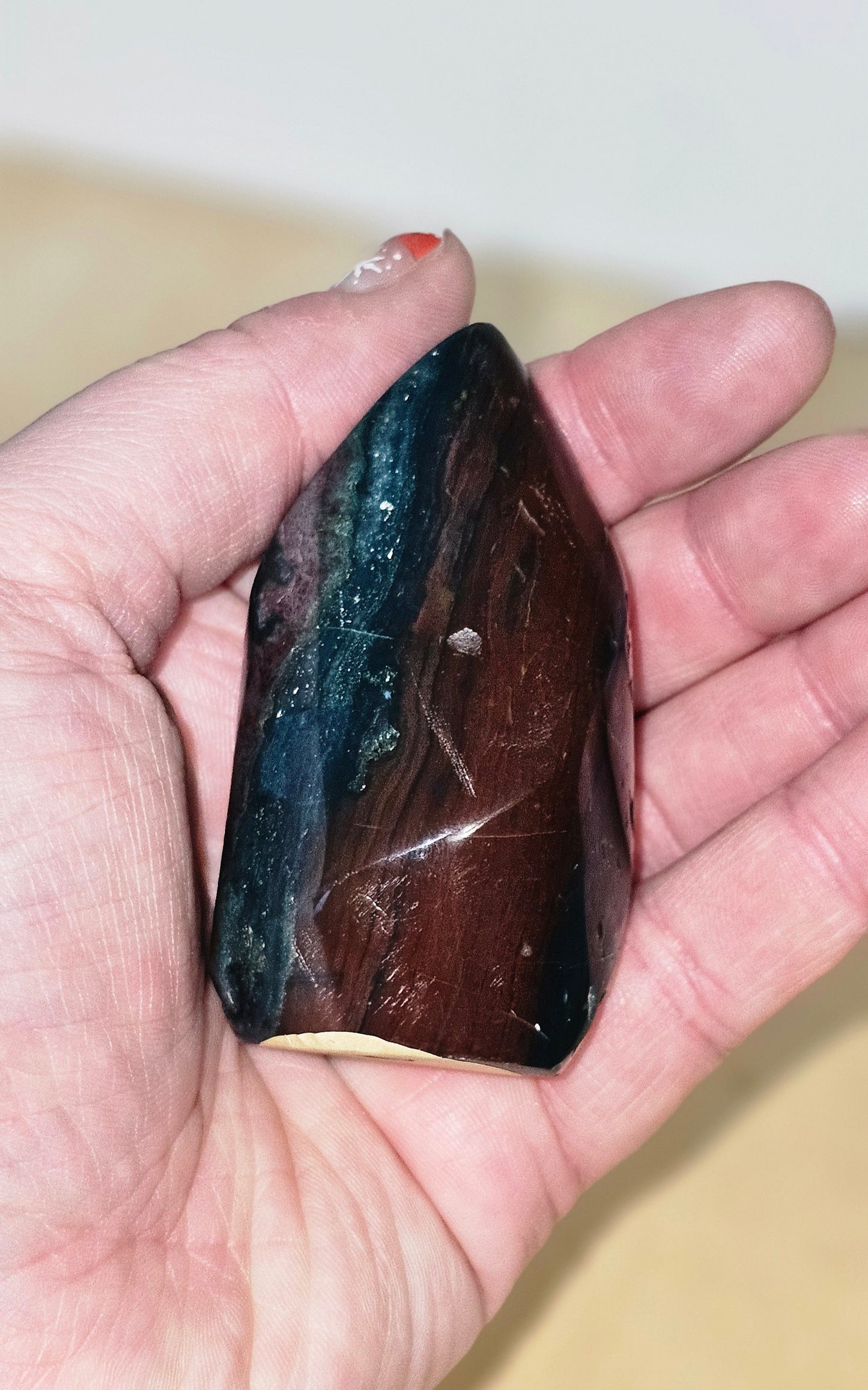 SALE Ocean Jasper Flame Carving