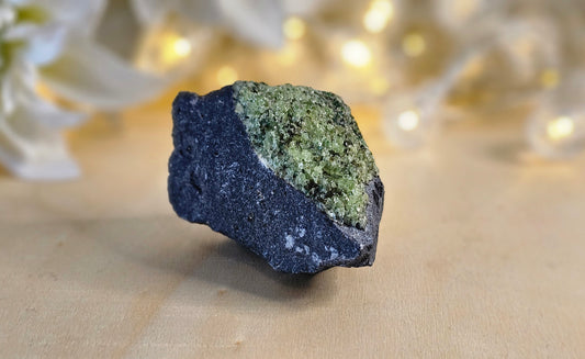 Peridot Olivine on Basalt Raw