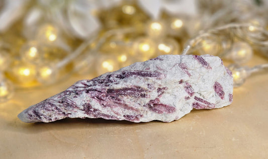 Raw Rubellite in Albite