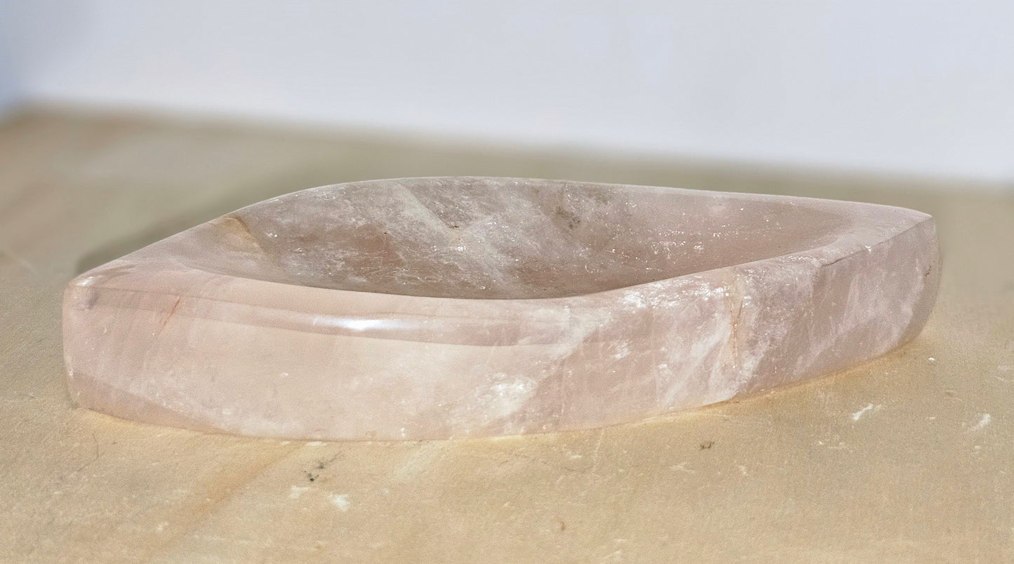 Rose Quartz Leaf Bowl