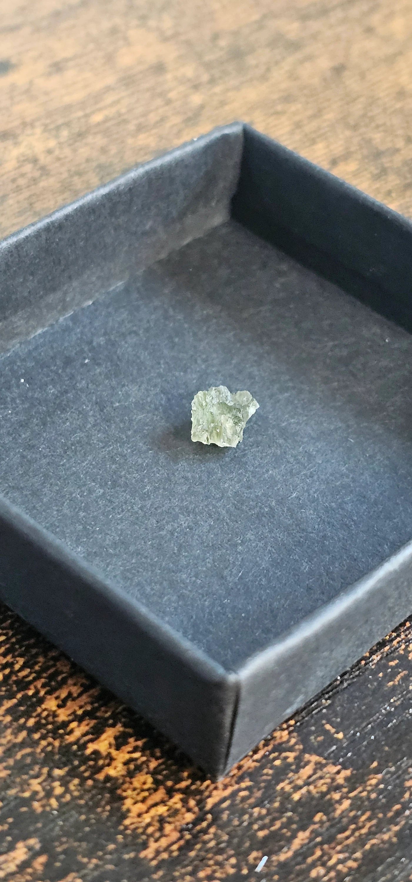 Moldavite Chip Mini Cage Pendant Necklace